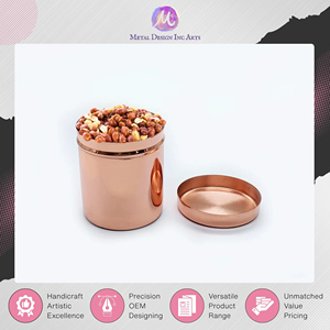 New Arrival Highest Selling Kitchenware Copper Made Food Storage <b>Spice</b> <b>Jar</b> & Medicine Container Box at Exceptional Price - Product Image 3