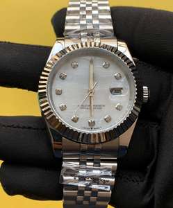 Reloj BOJ Plain R.O.L.E.X.03 de 41 mm, Acero Inoxidable, Movimiento Japonés Dual, Esfera con Diamantes, Lujoso, Resistente al Agua 3BAR, Unisex - Product Image 1