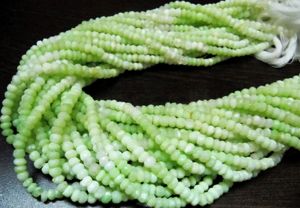 Cuentas facetadas de ópalo verde natural en forma de rondel, tamaño aproximado 4-5 mm, hebras de 13 pulgadas de largo - Product Image 4