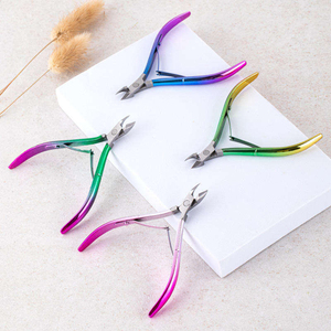 High Quality Curved Stainless Steel Colorful Cuticle Nipper Rose <b>Pink</b> Manicure Pedicure Salon Nail Art for Finger Manicure - Product Image 2