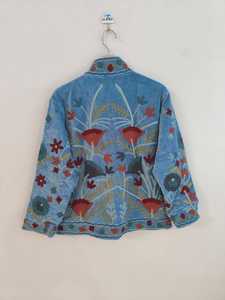 Velvet Suzani Hand Embroidered <b>Jacket</b> Handmade Indian Style Coat Boho <b>Bridal</b> Robe Festival <b>Jacket</b> Gift For Her-Him - Product Image 6