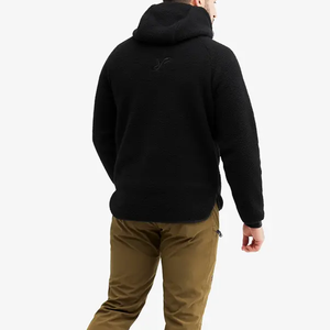 Unisex <b>Black</b> <b>Fleece</b> Hooded Jacket Digital Printing Windproof Regular Fit Winter Casual Outerwear with Pocket Extra Warm - Product Image 2