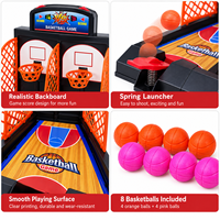 Jeu de basket-ball de table compact pour enfants, lanceur à ressort interactif, compétition de score à deux joueurs, jeu parent-enfant en intérieur
