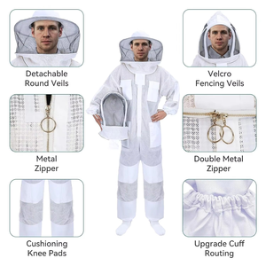 Traje de Apicultura de 3 Capas de Poliéster para Hombre y Mujer, Resistente al Calor 100-150°C, Cobertura Total del Cuerpo, Guantes Duraderos - Product Image 2