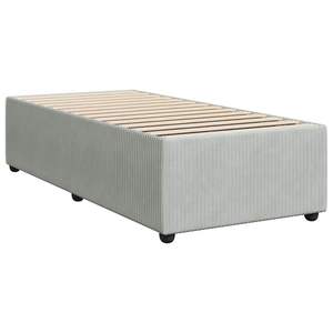 Cadre de lit en velours gris clair Twin XL sans matelas-Produit avec étui - Product Image 3