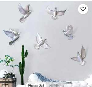 Décoration Murale en Métal en Forme de Colombe, Faite à la Main, Art Minimaliste Moderne d'Oiseaux pour Salon, Cérémonie de Remise des Diplômes, Décoration de Maison, Finition Blanche, Durable - Product Image 1