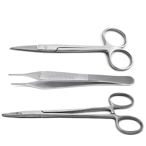 Kit d'instruments de retrait de sutures MEDSPO, ciseaux iris classiques, forceps chirurgicaux, certifiés CE classe I, réutilisables - Product Image 1