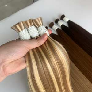 Extensions de cheveux humains vierges 100% couleurs de cheveux en vrac cuticule complète alignée des donneurs vietnamiens - Product Image 1