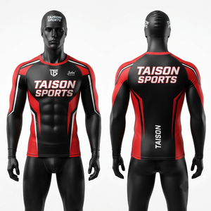 Maillot de bain une pièce pour homme en polyester et élasthanne, respirant, anti-UV, écologique, jersey 180 GSM, manches longues, transfert thermique - Product Image 1