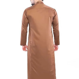 Wholesale Premium Cotton Stand Collar Modest Men's <b>Islamic</b> Eid Plus Size Loose Fit Floor Length Short Sleeve Quick Dry - Product Image 5