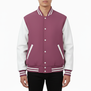 เสื้อแจ็คเก็ตวาร์ซิตี้ชาย ผ้าฝ้ายผสมโพลีเอสเตอร์ 320 GSM ทรงปกติ ติดกระดุมแป๊ก แขนยาว สวมใส่สบาย แฟชั่นลำลอง เนื้อผ้านุ่ม ทนทาน รับผลิตแบบ OEM - Product Image 1