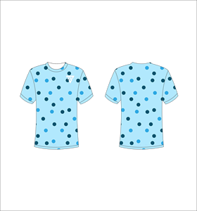 T-shirt personnalisé pour homme en gros, motif à pois bleus, tee-shirt graphique de haute qualité, sublimation, streetwear, t-shirts pour hommes en vrac - Product Image 1