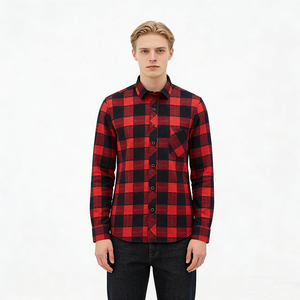 Chemise décontractée pour homme à manches longues en lin et coton satiné tricoté respirant, teint uni, anti-plis, col rabattu, 160g - Product Image 2