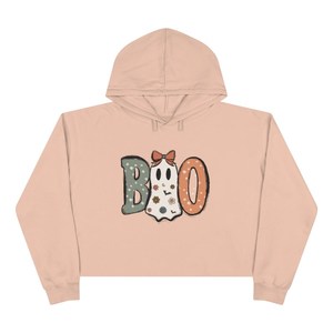 Sudadera con capucha Boo Crop, sudadera de Halloween para mujer, sudadera de otoño, sudadera linda de Halloween - Product Image 1