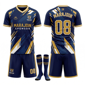 Tenue de football personnalisée pour équipe, uniforme de club vierge pour hommes, manches régulières, polyester respirant, vente en gros Australie - Product Image 2