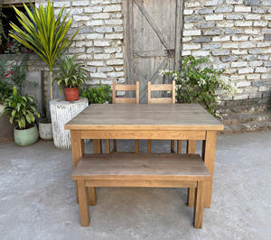 Mesa de Comedor Rústica de Madera Antigua Estilo Campestre Francés, Mesa de Granja Vintage de Madera Sólida para Hotel, Casa de Campo o Uso en Exteriores, Vietnam - Product Image 3