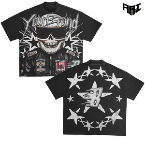 Camisas de Hombre de Lujo, Corte Holgado, Estilo Vintage, Lavadas, de Buena Calidad, 100% Algodón, Impresión DTG, Casuales, Hombros Caídos, Cuello Redondo, Estilo Urbano - Product Image 1