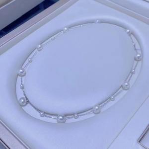 Collar de Plata de Ley S925 de Alta Calidad con Cuentas de Perlas de Agua Dulce, Diseño de Cielo Estrellado, Cuentas de Gran Tamaño, Cadena para Suéter - Product Image 4