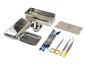 Kit d'instruments de chirurgie générale pour implants dentaires PRF, manuel, réutilisable, de haute qualité, certifié CE, argenté, avec poignée ergonomique - Product Image 1