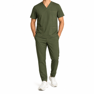 Tenue d'infirmière tissée pour les environnements hospitaliers et cliniques – Ensemble de travail avec haut et bas - Product Image 4