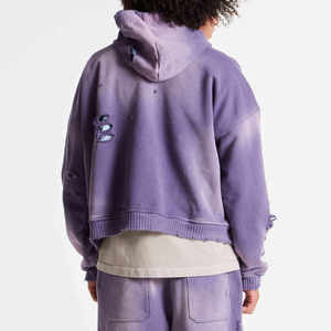 Sweat-shirt à capuche vintage pour homme, lavé, surdimensionné, en coton/polaire, style streetwear, pour l'automne - Product Image 2