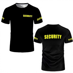 Camiseta de Uniforme de Seguridad para Hombre, Clásica, para Guardias de Seguridad, Ropa de Trabajo Profesional, Cuello Redondo, Corte Regular, Estampado 3D Frontal, Algodón Ligero - Product Image 1