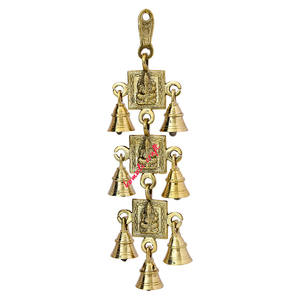 Antique Finish Indian Handmade Brass Wind <b>Chime</b> of Lord Laxmi With <b>Bells</b> Hanging for Home and Temple Decoration - Product Image 5