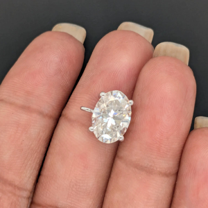Lurba Jewels 2.20 Ct Oval Cut Moissanite Solitaire Wedding Charm <b>Pendant</b> Christian Anniversary Gift Women's <b>Solid</b> 10k White <b>Gold</b> - Product Image 1