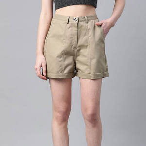 Shorts en coton légers pour femmes à taille haute, respirants, à séchage rapide, pour le fitness, les loisirs, avec cordon de serrage, décontractés, mode été - Product Image 1