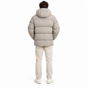 Chaqueta Acolchada para Hombre con Bolsillo Utilitario en el Pecho, Color Caqui, Relleno de Poliéster, Abrigo Cálido de Invierno, Estilo Casual, Logotipo Personalizado, Venta al Por Mayor, MOQ Bajo - Product Image 2