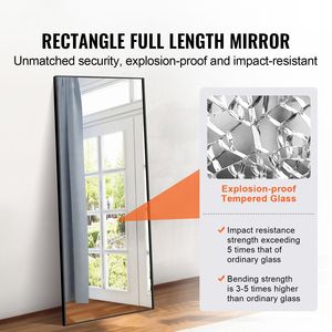 Specchio Rettangolare Extra Large 71x31FT con Cornice in Alluminio, da Appoggio o da Appendere, in Vetro Temperato - Product Image 2