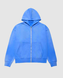 Sweat-shirt à capuche décontracté en coton délavé à l'acide avec poche kangourou, doux et chaud, à capuche ajustable, pour le quotidien - Product Image 1