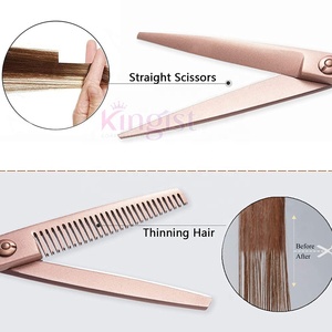 Vente en gros personnalisé ensemble de coupe de cheveux de barbier en acier inoxydable fantaisie vis pointu amincissement ciseaux de coiffure rasage rasoir pour - Product Image 2