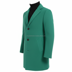 Manteau long pour homme, vert, imperméable, respirant, sur mesure, OEM, vente en gros - Product Image 5