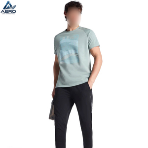 Camiseta de Manga Corta para Hombre, Nueva Llegada 2026, Azul Claro con Estampado Geométrico, Secado Rápido, Cuello Redondo, Corte Regular, Ropa Deportiva para Gimnasio - Product Image 6