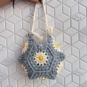 Bolsas de paja de playa de verano de ganchillo, bohemio bolso de mano hecho a mano, nuevo diseñador, bolso de hombro para mujer, bolso cuadrado de hierba marina - Product Image 1