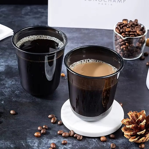 Vaso de Plástico Negro Desechable YAMAT de 12 oz, 14 oz, 16 oz, Vaso de Plástico Negro en Forma de U, Vaso para Té de Burbujas con Tapa y Logotipo Personalizado - Product Image 4