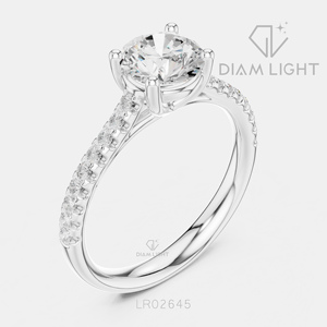 Bague de mariage ronde 1,15 carat, bijoux fins, certifiée IGI, or blanc 14 carats, diamant de laboratoire, bague de fiançailles et d'anniversaire - Product Image 2