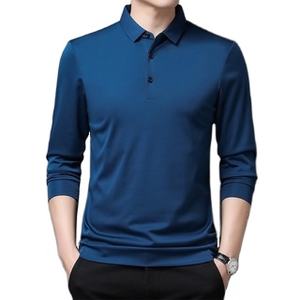 Polo exclusivo de manga larga, camisa de Color sólido, diseño informal, logotipo personalizado, precio prémium barato, venta al por mayor, calidad de exportación OEM - Product Image 3