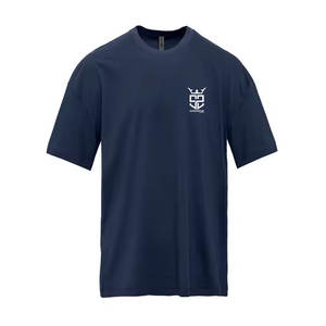 Camiseta extragrande para hombre con logo personalizado impreso a bajo precio, 100% algodón, corte holgado, para hacer ejercicio. - Product Image 1