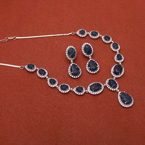 Antique Gold Rosalie CZ Designer Bridal Jewelry Set with Earrings - Product Image 3