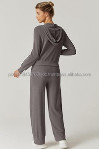 Ensembles pour femmes 100% coton du Pakistan, personnalisables OEM/ODM, tenues 2 pièces, décoration en dentelle, pantalon de survêtement, survêtement, jogging - Product Image 3