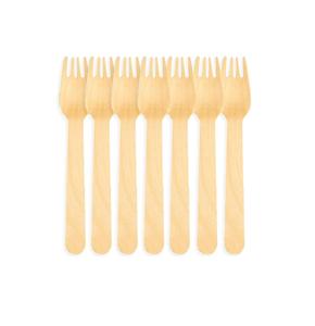 Fourchettes en bois jetables, écologiques et biodégradables, pour fêtes, pique-niques et traiteurs - Product Image 1