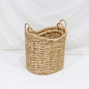 Cesta de Almacenamiento Ovalada Tejida de Jacinto de Agua con Asas de Lazo para Decoración del Hogar - Product Image 5