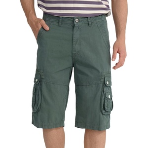 Latest Casual Solid Cargo Shorts Loose Fit Multi-pocket Breathable Quick Dry Long Short Pants Men Custom Logo Cotton - Product Image 1
