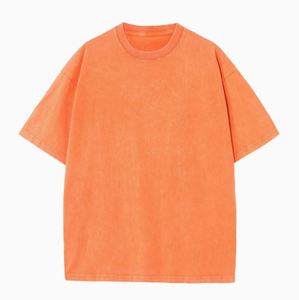 Envío Gratis al por Mayor Camiseta de Algodón 100% con Lavado Ácido, Estampado en Blanco, POD, Oversize, de Moda, con Hombros Descubiertos - Product Image 3