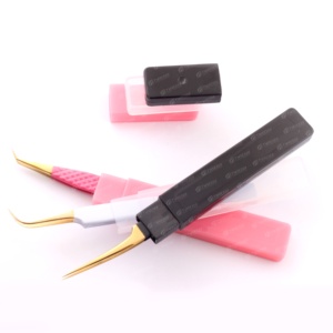 Wholesale High Accuracy <b>Plain</b> Handle Matte Finish Classic And Volume Eyelash Extension Tweezers Customized Logo Lash <b>Tools</b> - Product Image 6
