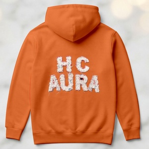 Top Selling Sustainable Light Orange Color Custom Chenille Embroidery Logo Patch Professional Premium Quality <b>Hoodie</b> - Product Image 4