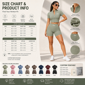 Ensemble de sport pour femme : veste zippée et short taille haute, tenue de yoga personnalisée 3 pièces, streetwear pour femme - Product Image 4