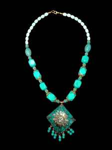 Collar de Cuentas Hecho a Mano con Cadena de Bambú y Ágata, Estilo Clásico, Artesanía Rawat, Hecho en India, Joyería de Aniversario para Hombre, NK-9367B - Product Image 2